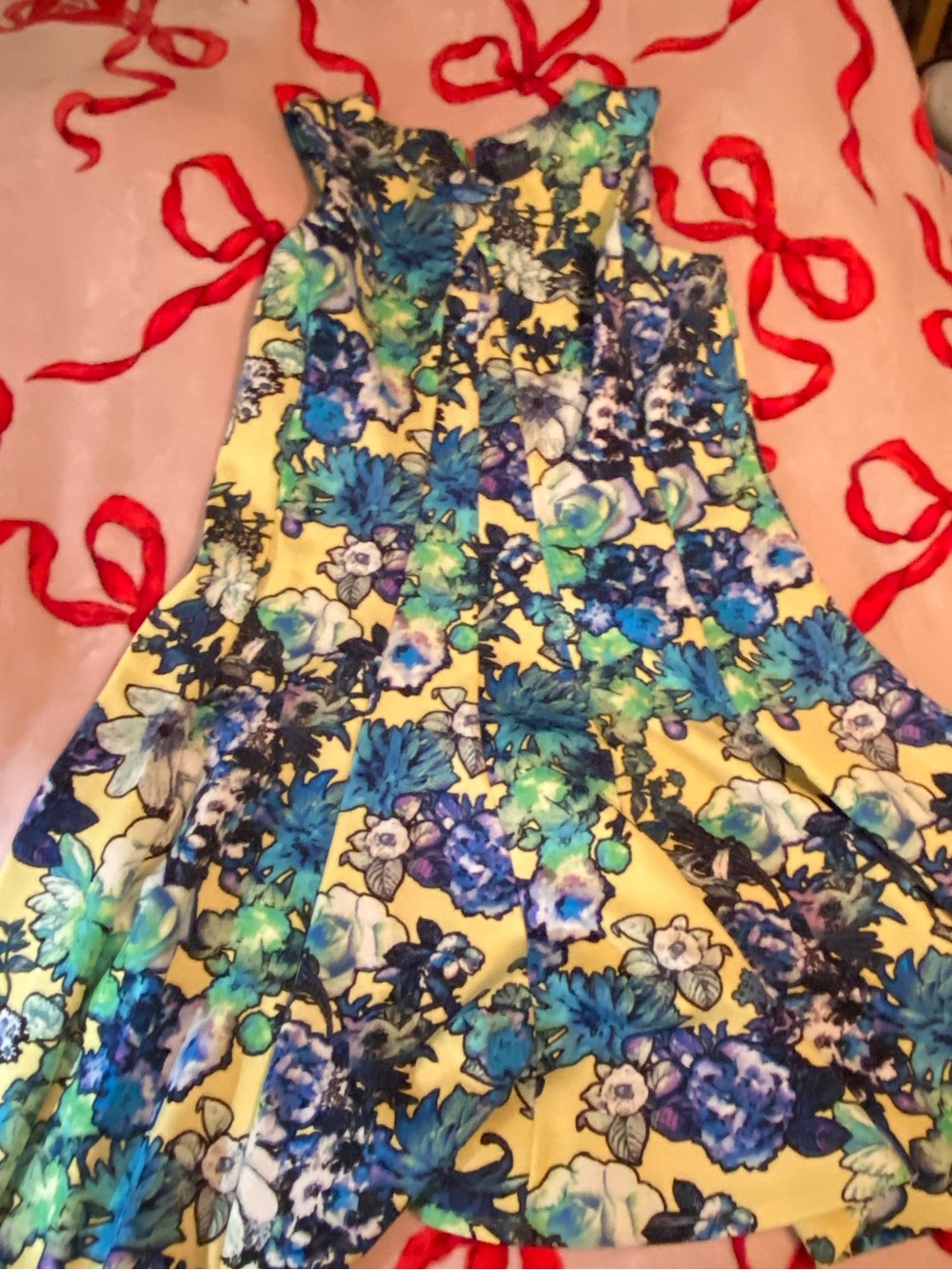 Gabby Skye Multicolor Floral dress - Yellow, Blue, Green, Purple